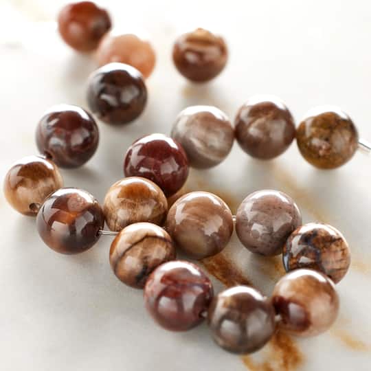 Wood Opalite Round Beads by Bead Landing®, 8mm
